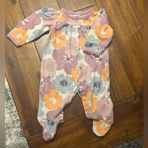 Carter's Pink and Orange Floral Footies